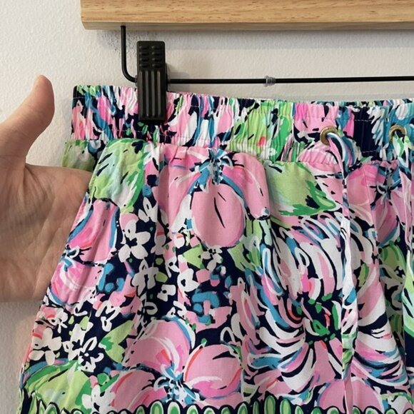 Lilly Pulitzer Katia High Tide Pink Abstract Floral Shorts Size XS Lounge Preppy - Picture 3 of 11